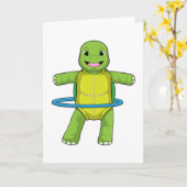 フィットネスでフィットネスタイヤのカメ カード (黄色い花)