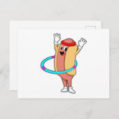 フィットネスでホットドッグ フライホイール付き ポストカード (正面/裏面)