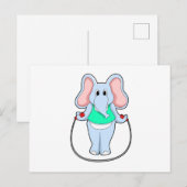 フィットネスで縄跳びをする象.PNG ポストカード (正面/裏面)
