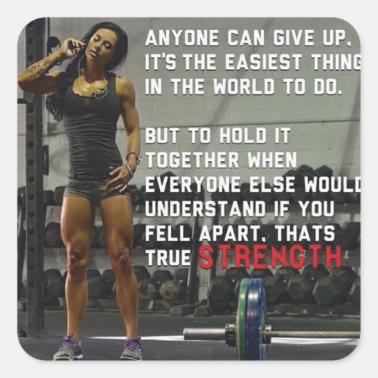 フィットネスとジムのモチベーション スクエアシール (正面)