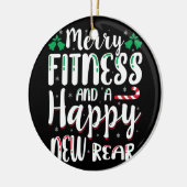フィットネスとメリーハッピーニューリアトレーニングクリスマス セラミックオーナメント (左)