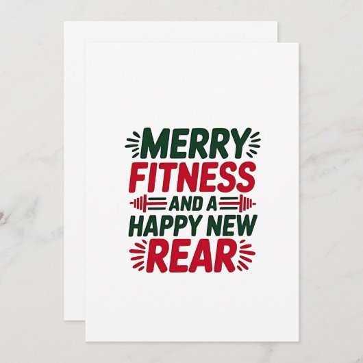 フィットネスとメリーハッピーニューリアフィットネスクリスマス サンキューカード (正面/裏面)