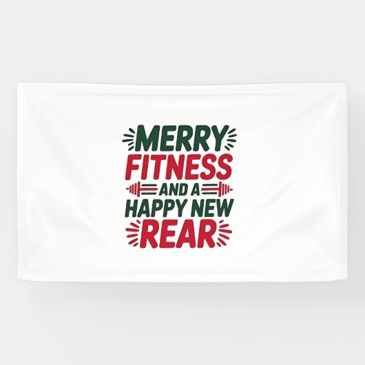 フィットネスとメリーハッピーニューリアフィットネスクリスマス 横断幕 (横)