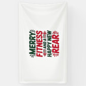 フィットネスとメリーハッピーニューリアフィットネスクリスマス 横断幕 (縦)