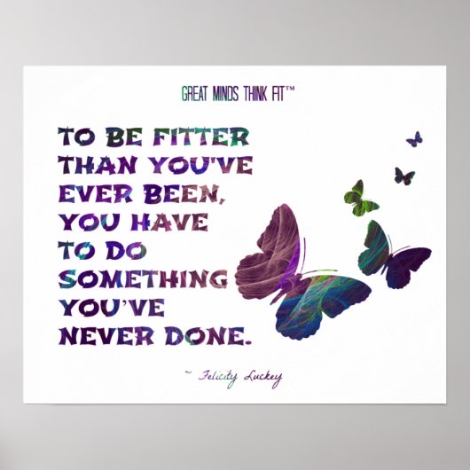 フィットネスと健康のための蝶フラクタル005 ポスター (正面)