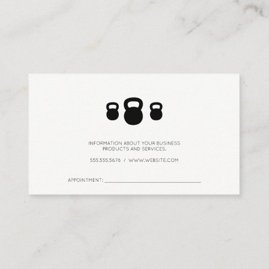 フィットネスと栄養 |パーソナルトレーナー 予約カード (裏面)