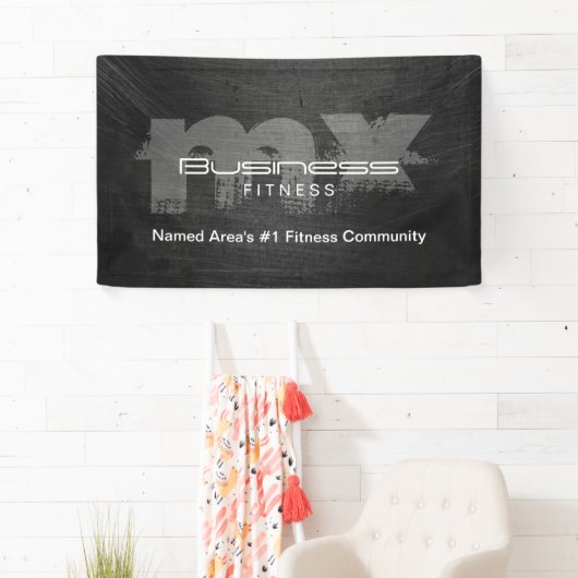 フィットネスによって傷付けられる暗いモノグラムのプロフェッショナル 横断幕 (インサイチュ)