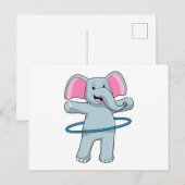 フィットネスにゾウ　フィットネスタイヤで ポストカード (正面/裏面)