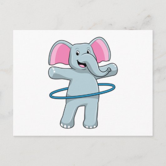 フィットネスにゾウ　フィットネスタイヤで ポストカード (正面)