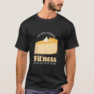 フィットネスにハマってる、口にアップルパイのタンクトップ Tシャツ
