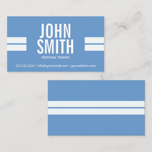 フィットネスのはっきりしたなスポーツのストライプなパーソナルトレーナー 名刺 (正面/裏面)