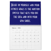 フィットネスのやる気を起こさせるな引用文 カレンダー (2月 2026)