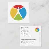 フィットネスのインストラクターのモダンなデザイン スクエア名刺 (正面/裏面)