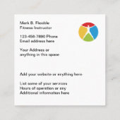 フィットネスのインストラクターのモダンなデザイン スクエア名刺 (裏面)