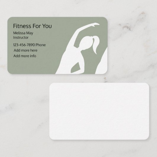 フィットネスのインストラクター 名刺 (正面/裏面)