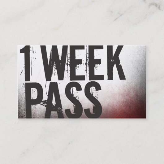 フィットネスのクラスの名刺1つの週のパス 名刺 (正面)