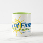 フィットネスのコーヒー・マグの喜び ツートーンマグカップ (中央)