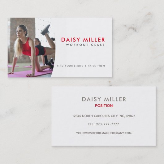 フィットネスのスローガン名刺 名刺 (正面/裏面)