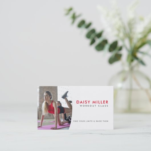 フィットネスのスローガン名刺 名刺 (スタンド正面)