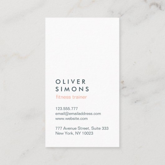 フィットネスのトレーナーのための名刺 名刺 (裏面)