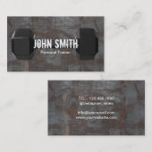 フィットネスのトレーナーのダンベルの錆ついた金属の背景 名刺 (正面/裏面)