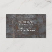 フィットネスのトレーナーのダンベルの錆ついた金属の背景 名刺 (裏面)