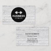 フィットネスのトレーナーのモダンで黒い円木体育館 名刺 (正面/裏面)