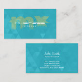 フィットネスのトレーナーのモダンなモノグラムのティール（緑がかった色） 名刺 (正面/裏面)