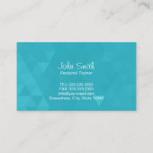 フィットネスのトレーナーのモダンなモノグラムのティール（緑がかった色） 名刺 (裏面)