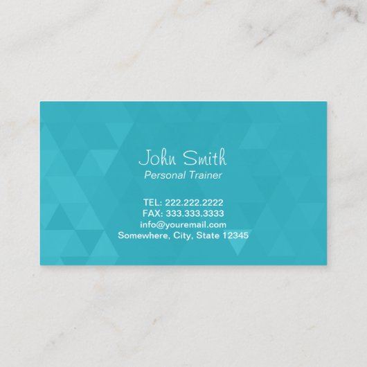 フィットネスのトレーナーのモダンなモノグラムのティール(緑がかった色) 名刺 (裏面)