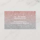 フィットネスのトレーナーのモダンのばら色の金ゴールド及び銀のグリッター 名刺 (裏面)
