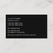 フィットネスのトレーナーの名刺 名刺 (裏面)