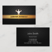 フィットネスのトレーナーの金ゴールドのストライプの暗闇の金属 名刺 (正面/裏面)