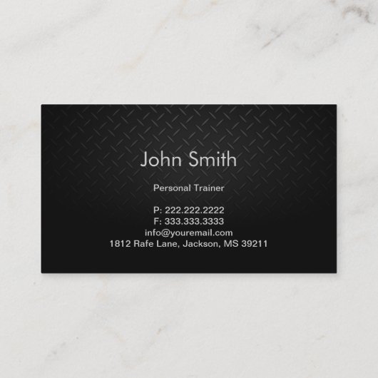 フィットネスのトレーナーの金ゴールドのストライプの暗闇の金属 名刺 (裏面)