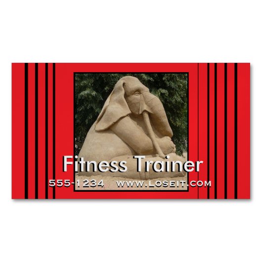 フィットネスのトレーナー マグネット名刺 (正面)