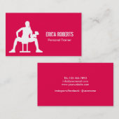 フィットネスのパーソナルトレーナーのモダンなショッキングピンク 名刺 (正面/裏面)