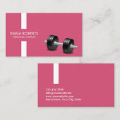 フィットネスのパーソナルトレーナーのモダンのストライプのピンク 名刺 (正面/裏面)