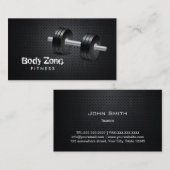 フィットネスのパーソナルトレーナーの専門の暗い金属 名刺 (正面/裏面)