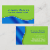 フィットネスの名刺の専門のライムのロイヤルブルー 名刺 (正面/裏面)