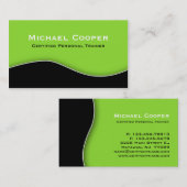 フィットネスの名刺の専門のライムの黒 名刺 (正面/裏面)