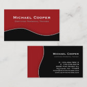 フィットネスの名刺の専門の赤い黒 名刺 (正面/裏面)