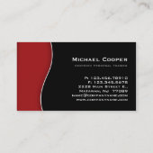 フィットネスの名刺の専門の赤い黒 名刺 (裏面)