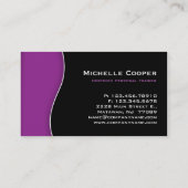 フィットネスの名刺の専門の黒い紫色 名刺 (裏面)