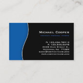 フィットネスの名刺の専門の黒い青 名刺 (裏面)