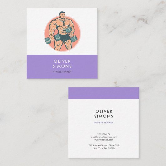 フィットネスの名刺 スクエア名刺 (正面/裏面)