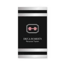 フィットネスの女の子のトレーナーのピンクのダンベルの銀のストライプ