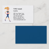 フィットネスの女の子の漫画のスタイル 名刺 (正面/裏面)