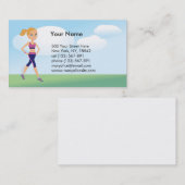 フィットネスの女の子の漫画 名刺 (正面/裏面)