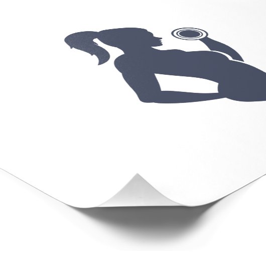 フィットネスの女の子はダンベルを持ち上げる フォトプリント (角)