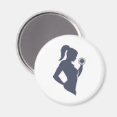 フィットネスの女の子はダンベルを持ち上げる マグネット (正面/裏面)